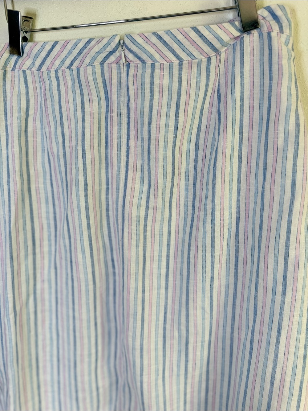 Island Company Linen Maxi Skirt M Blue Pink Stripe Coastal Resort - Picture 4 of 8